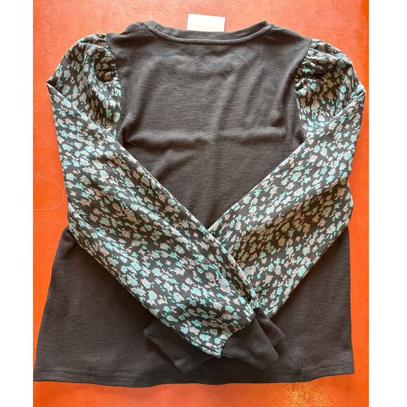 THML Wild At Heart Leopard Sleeve Sweater Blue Gray Black S 🐆✨ - Picture 7 of 7
